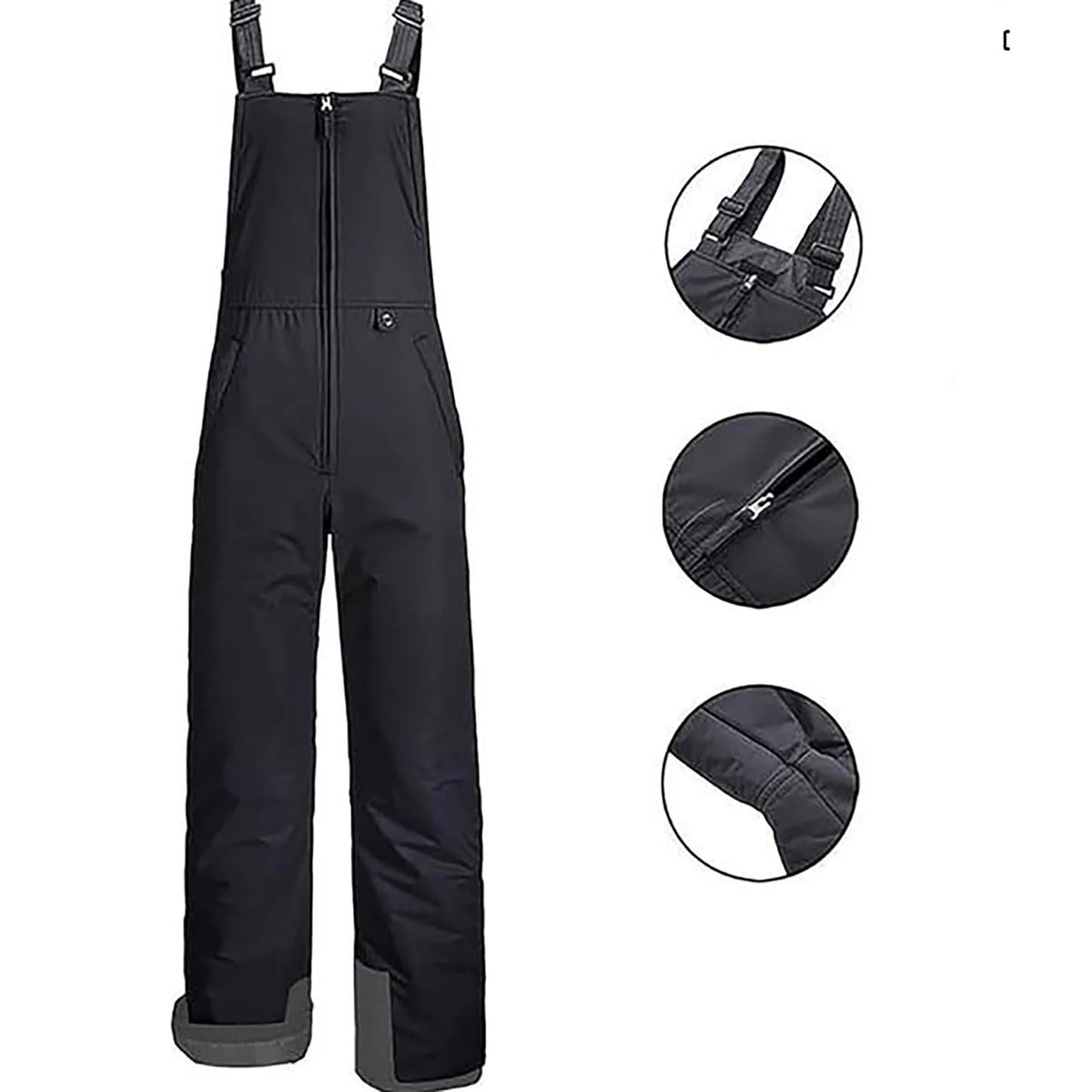 Kids Snow Pants Water-Resistant Windproof Thicken Lined Ski Pants with Snow Gaiters J978