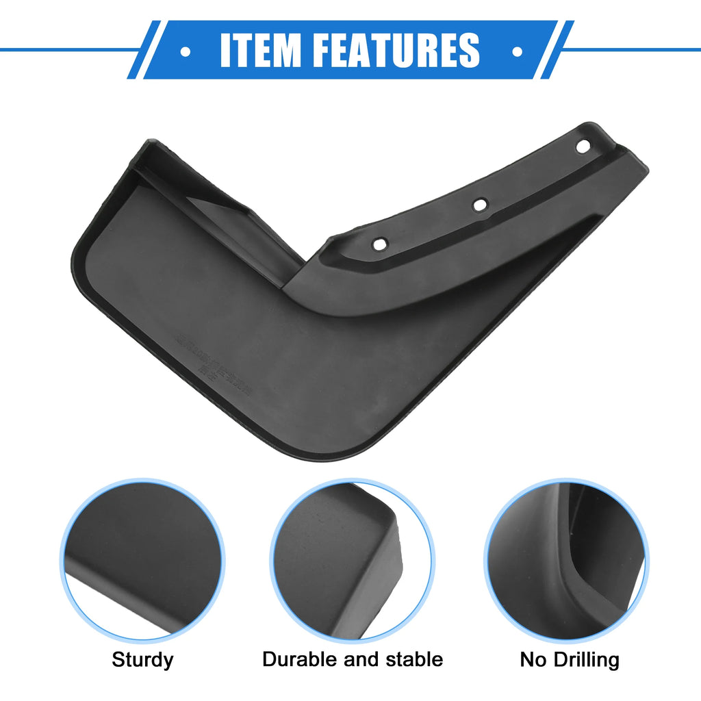 Black Plastic Front and Rear Mud Flaps Kit R1398