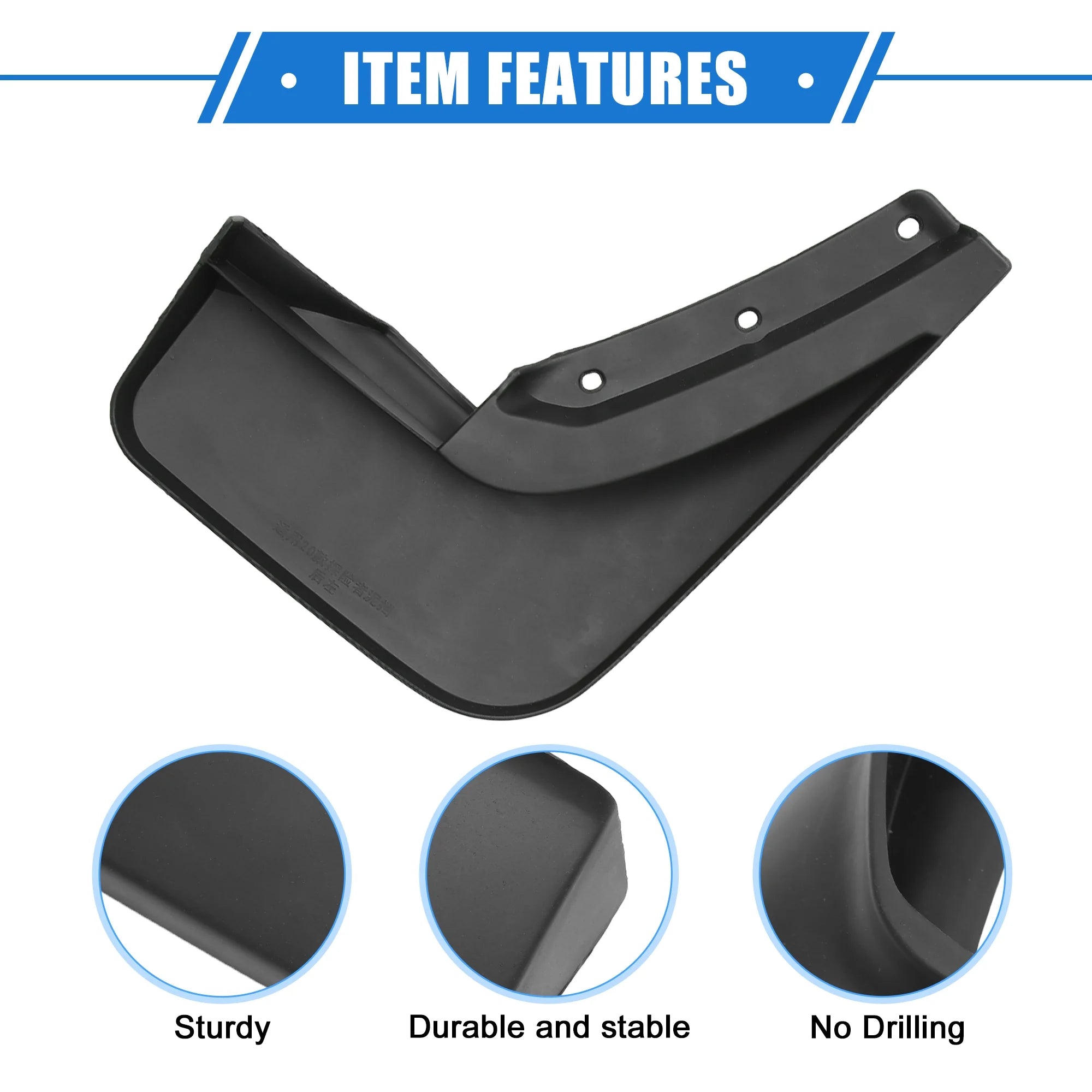 Black Plastic Front and Rear Mud Flaps Kit R1398