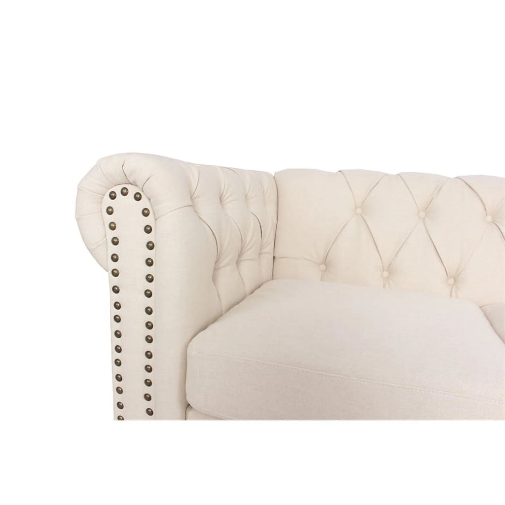 3 Piece Microfiber Sofa and 2-Loveseat Set in Cream P77166