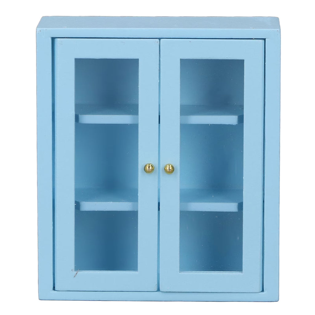 Blue Wooden Dollhouse Wall Cabinet J9499