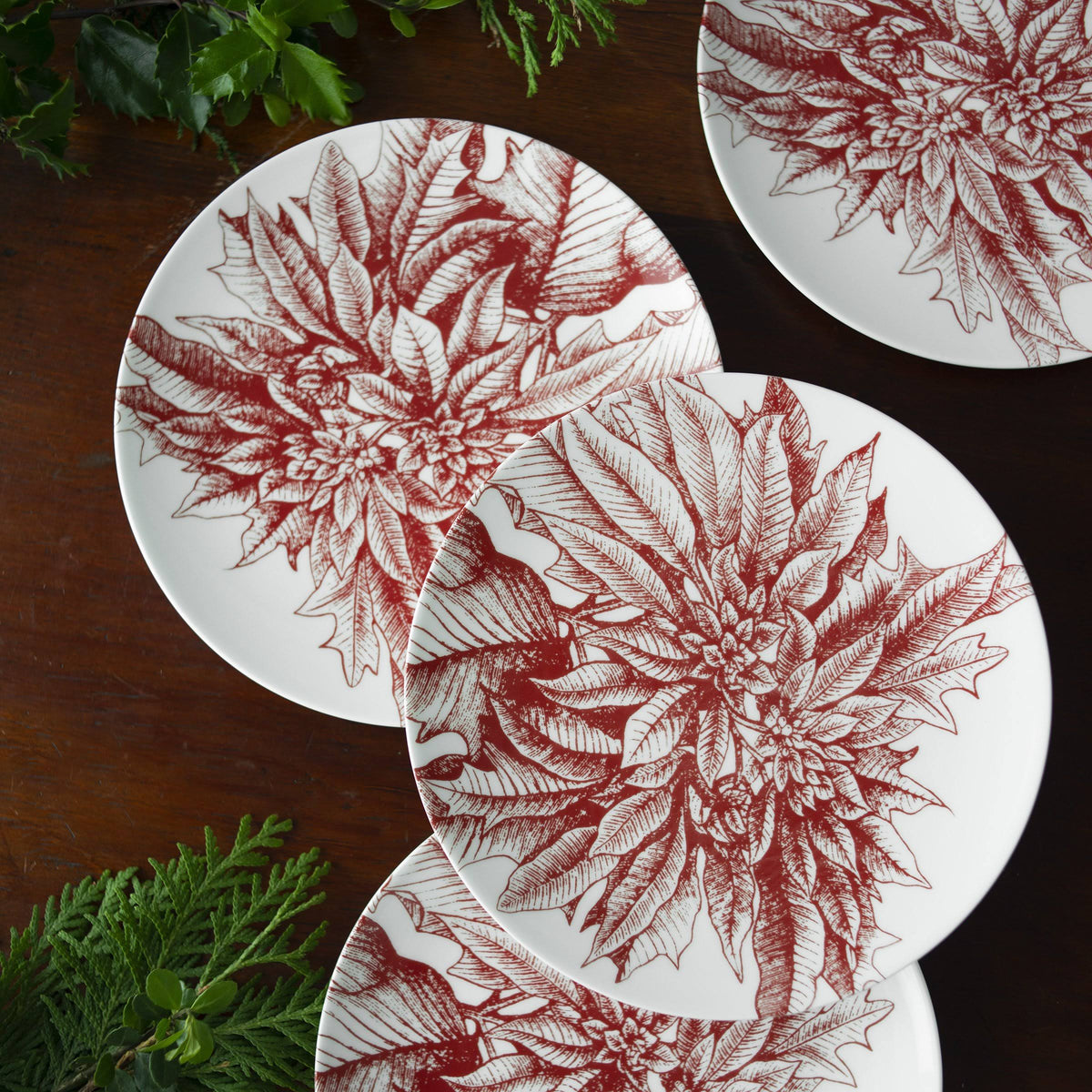 Poinsettia Canapé Plates Set of 4 S206
