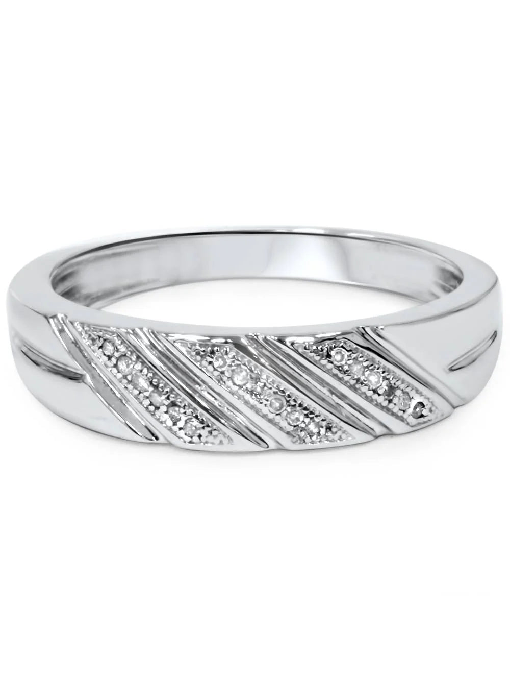 10K White Gold Mens Diamond Ring Z65327