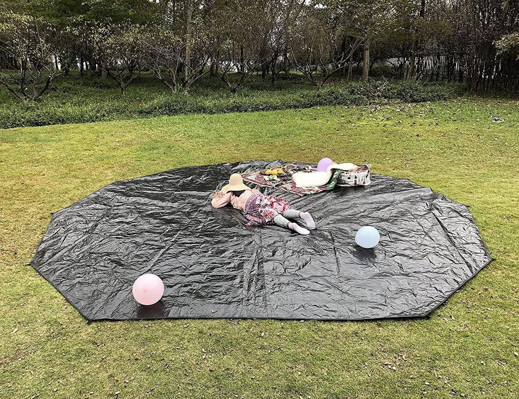 Black Waterproof Groundsheet Tarp for Camping O64698
