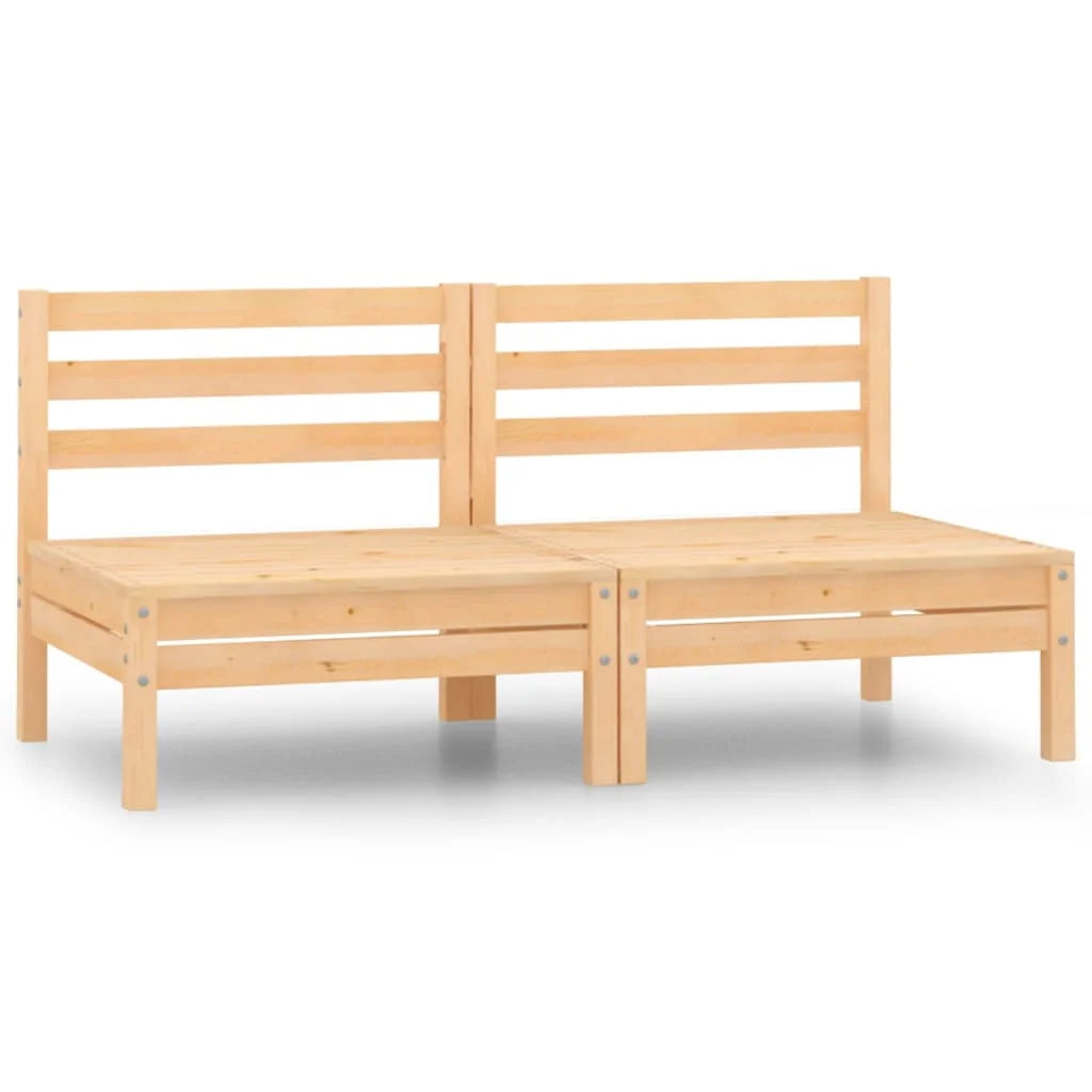 Solid Wood Pine Patio Sofas 2 pcs C144
