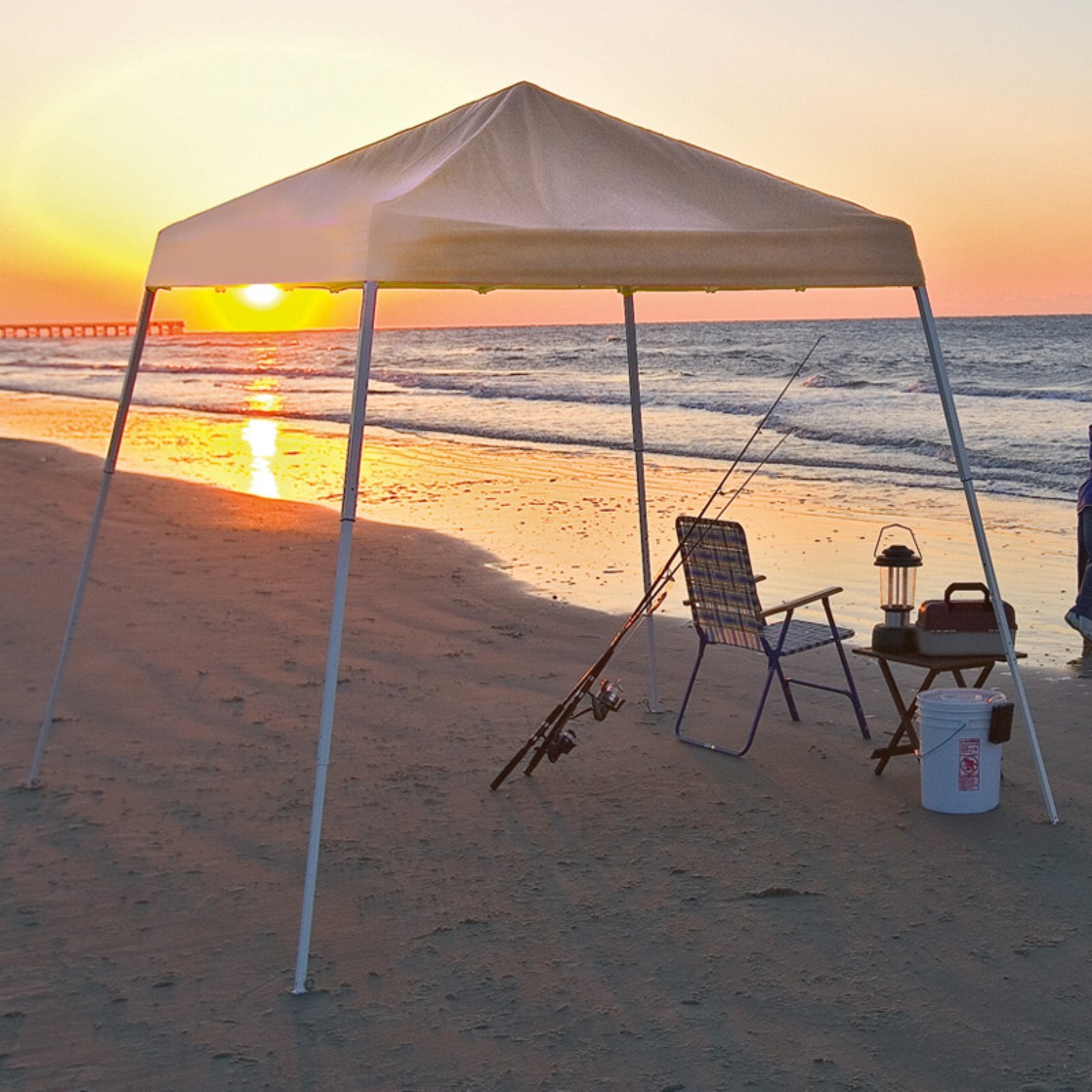 8' x 8' Pop-up Canopy Slant Leg Desert Bronze F58301