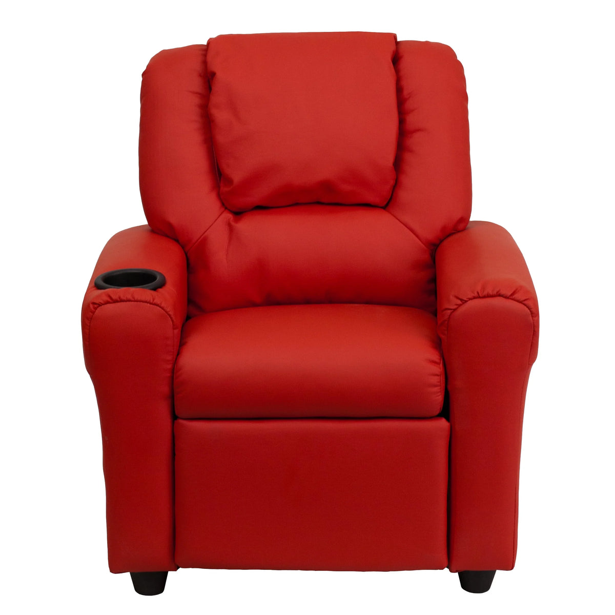 Red Vinyl Kid's Recliner with Cupholder E99416