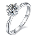 18K White Gold Plated Moissanite Solitaire Engagement Ring M693