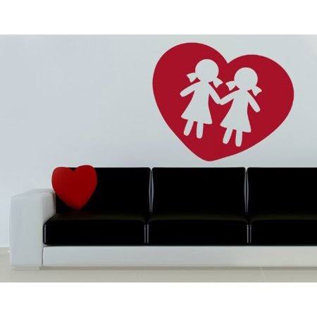 Golden Yellow 47in x 38in Heart Wall Decal J212