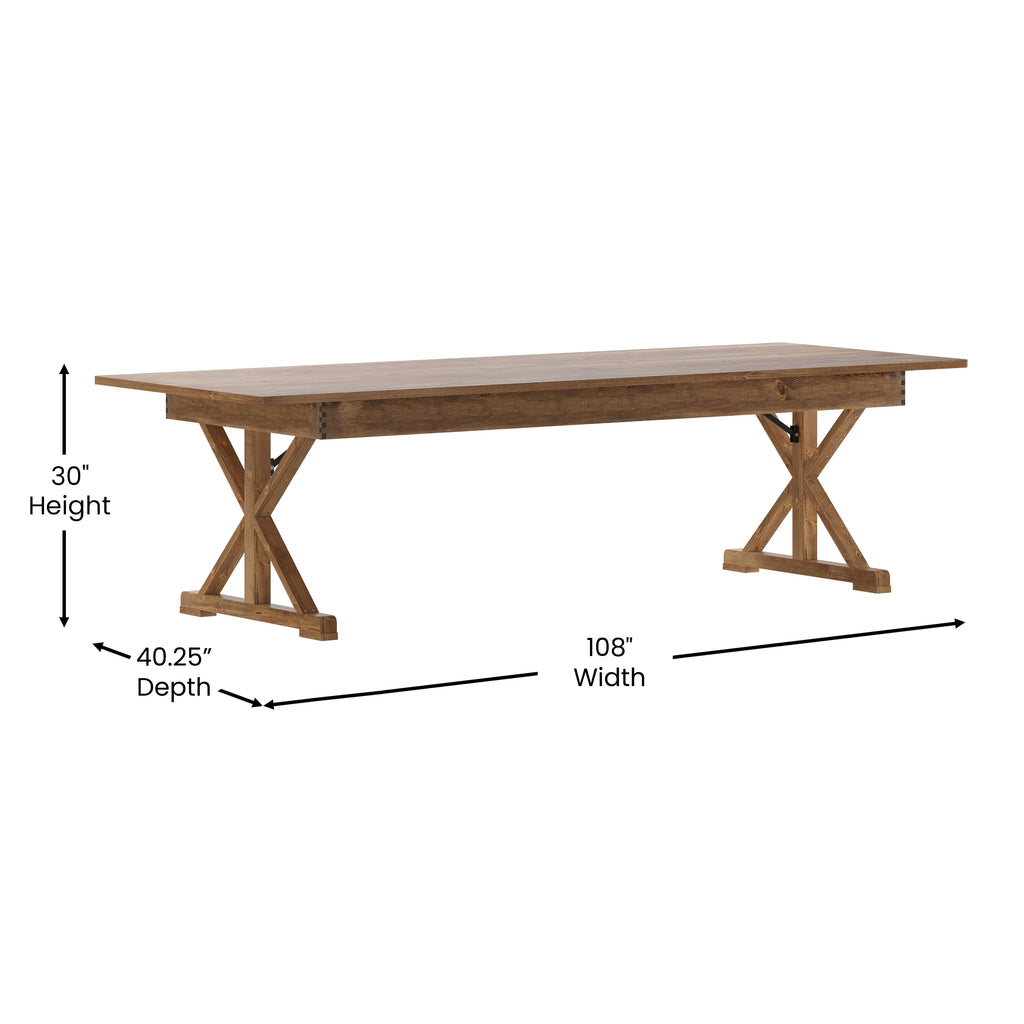 Antique Rustic Solid Pine Folding Farm Table I2245