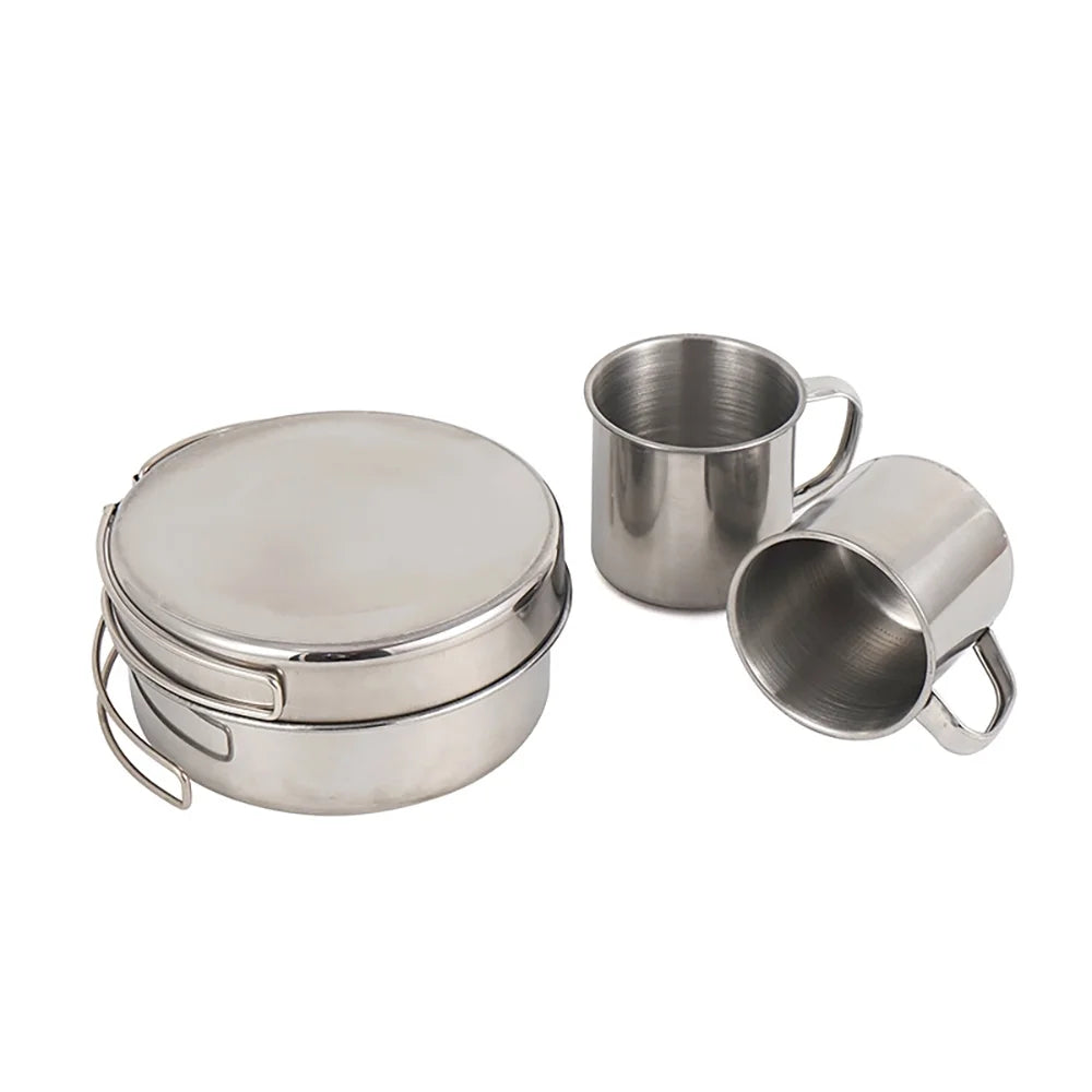 8PCS Stainless Steel Camping Cookware Mess Kit P892