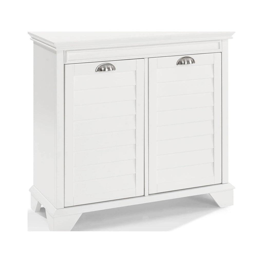 White/Chrome MDF Wood Laundry Hamper N3536