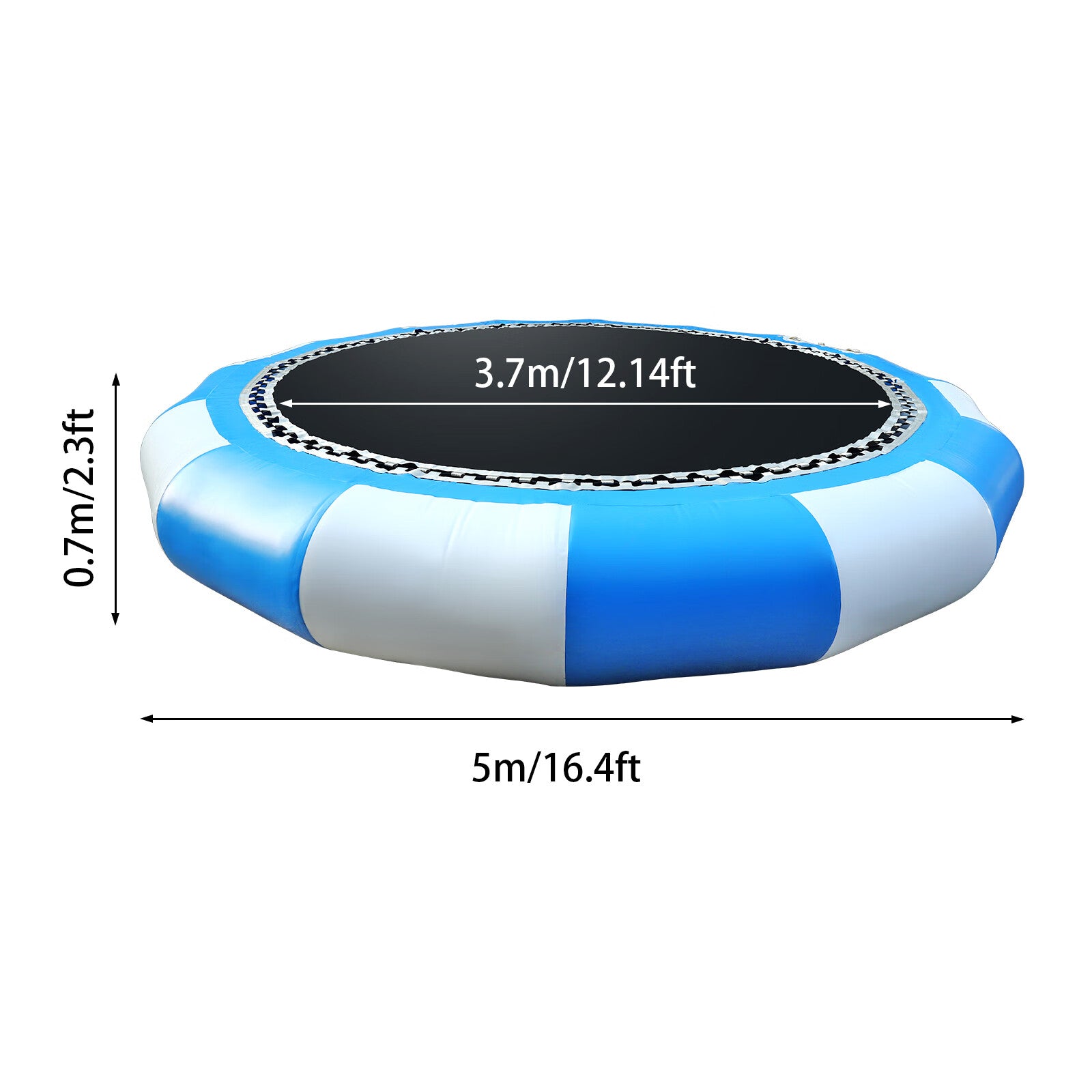 Inflatable Water Trampoline, 5M Round Floating Bouncer B4875