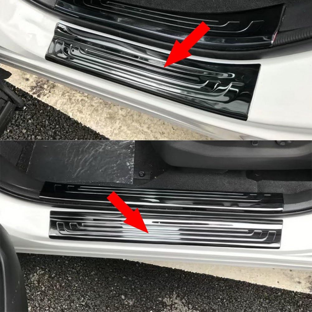 Black Stainless Door Sill Scuff Plate Trim Pack of 2 E5977