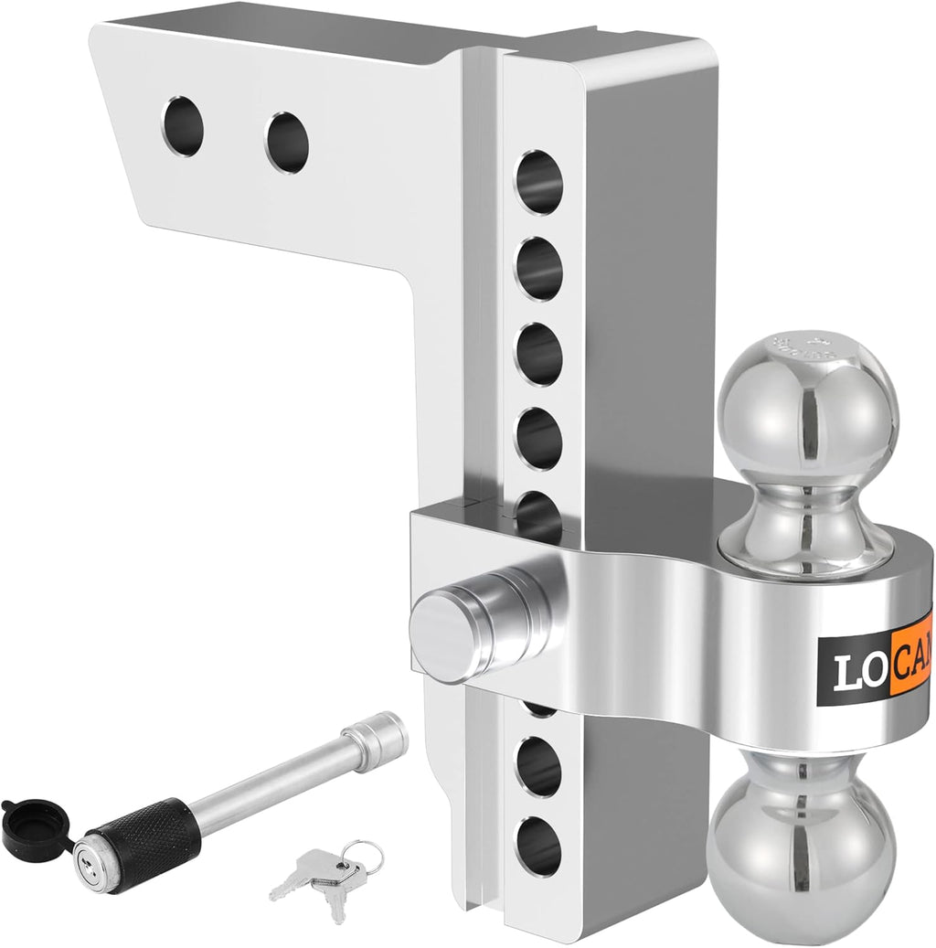 Adjustable Aluminum Trailer Hitch for 2.5-Inch Receiver, 8-Inch Drop/Rise, 18,500 LBS GTW S687