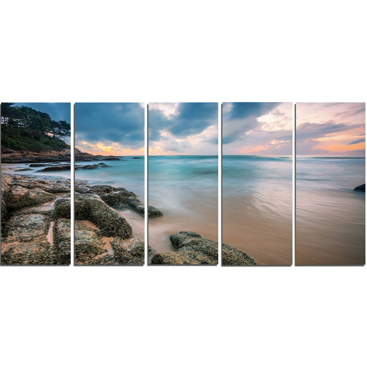 Extra Large Seascape Art Canvas (5 Piece), 60x22 x 28x22 N48960