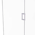8 in. Back to Back Shower Door Pull with Dotted Accent Satin Chrome Z214