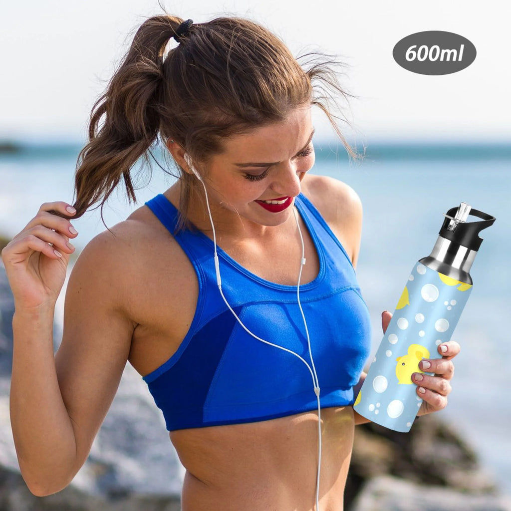 Blue Stainless Steel Insulated Water Bottle with Straw Lid P525
