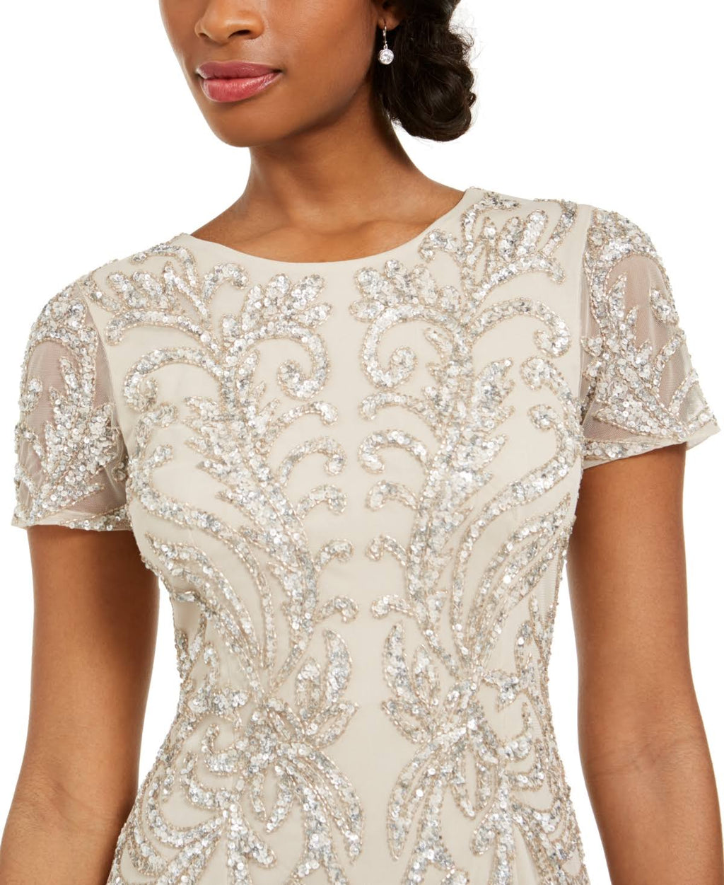 Biscotti Beige Embellished Gown S488
