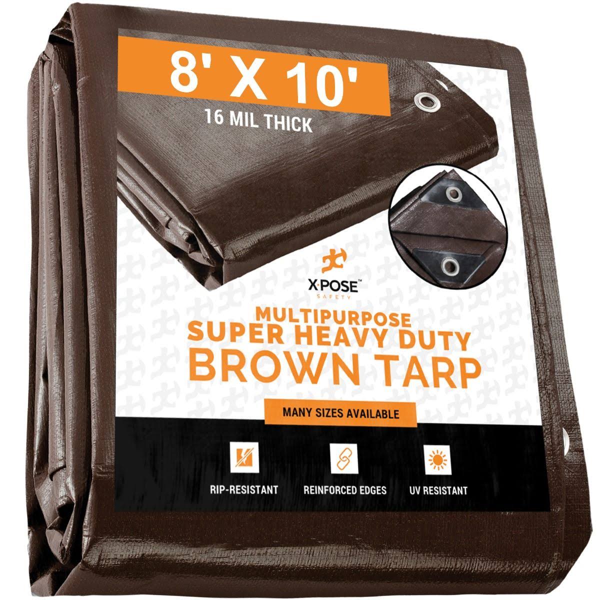 Brown Poly Tarps 8 x 10, Case of 8 W20646