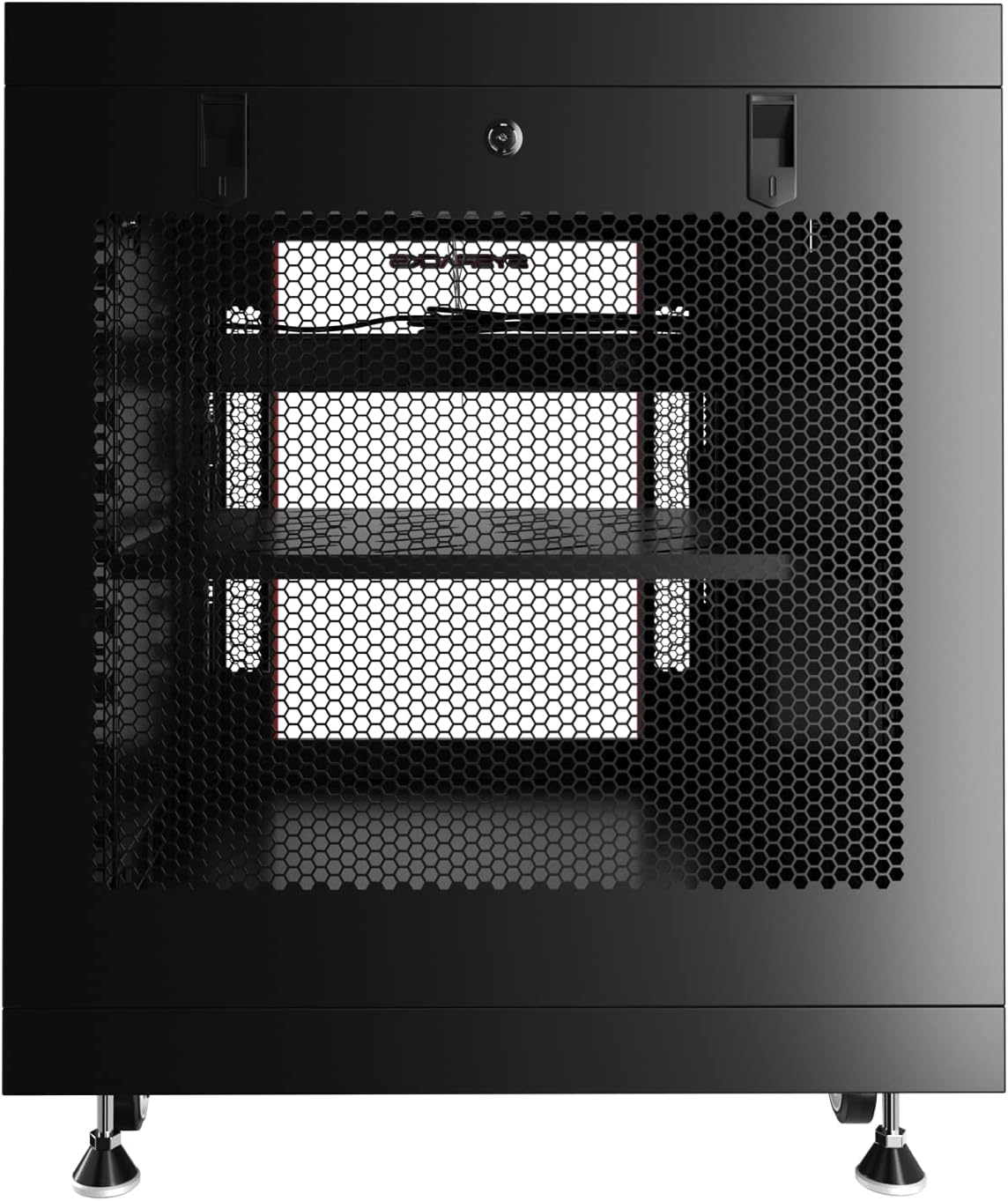15U 35 inch Deep Server Rack Cabinet Enclosure with Cooling Fans, LCD Screen, Thermostat, PDU, Casters, Shelf W900740