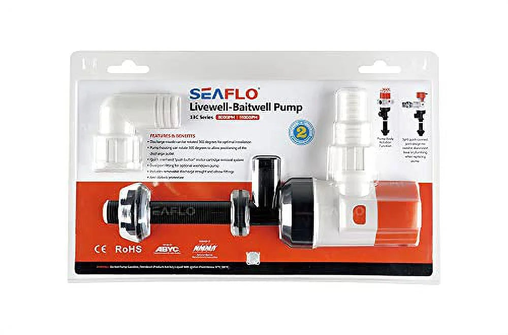 12V 1100GPH Straight Livewell/Baitwell Pump Y81814