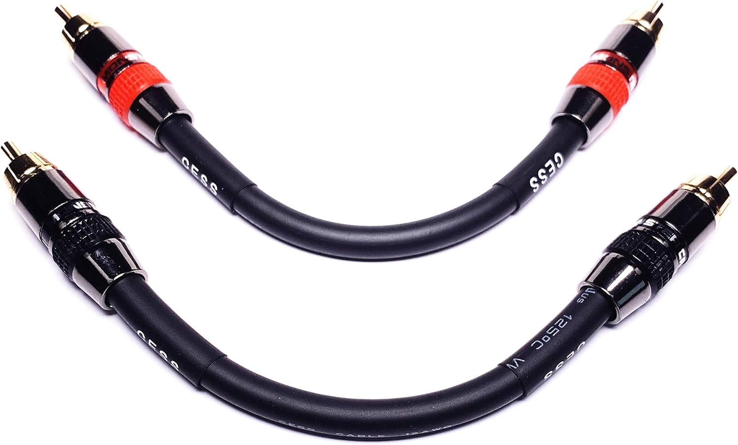 Low Noise 12 Gauge RCA Audio Patch Cable (1 Foot) C590