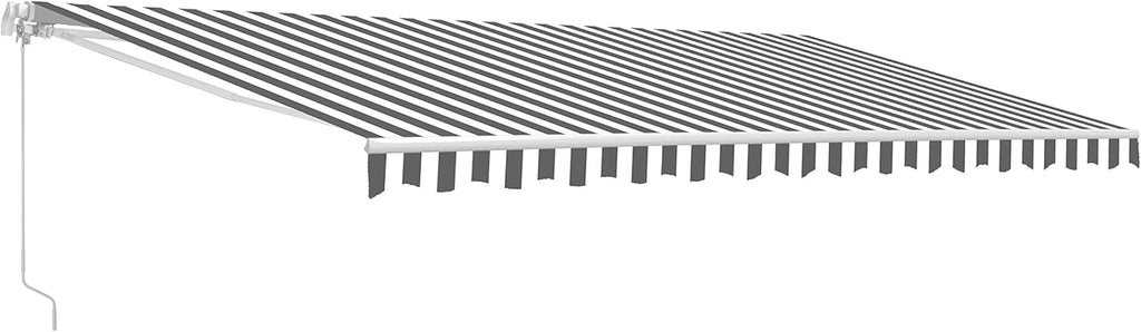 Retractable Motorized Patio Awning 16 x 10 Feet Multi-Stripe Green C88351