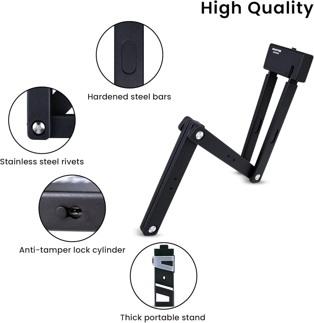 Compact Alloy Steel Bicycle Chain Lock with Carrying Storage Bracket 100 cm Pack of 2 H8470