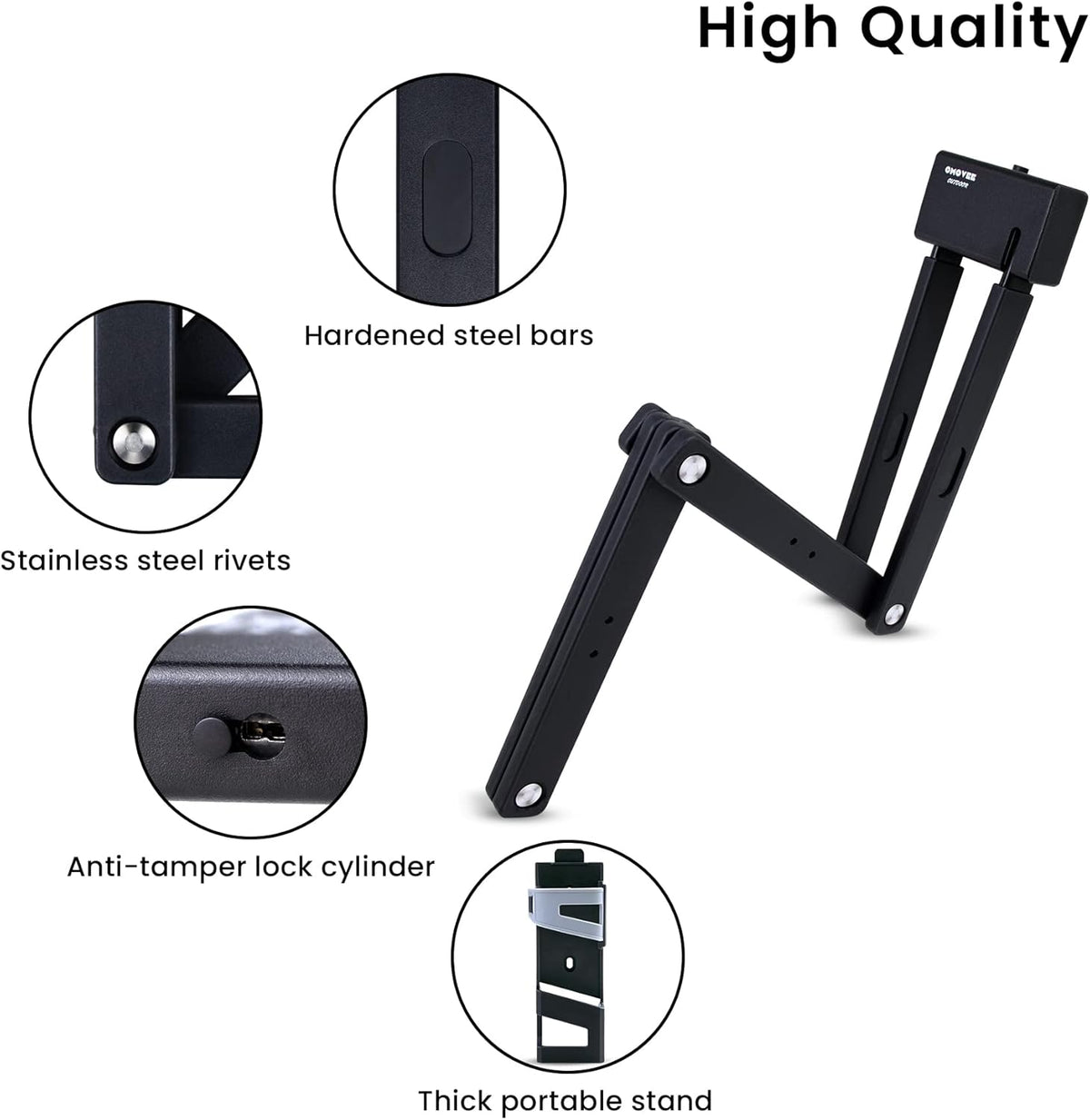 Compact Alloy Steel Bicycle Chain Lock with Carrying Storage Bracket 100 cm Pack of 2 H8470