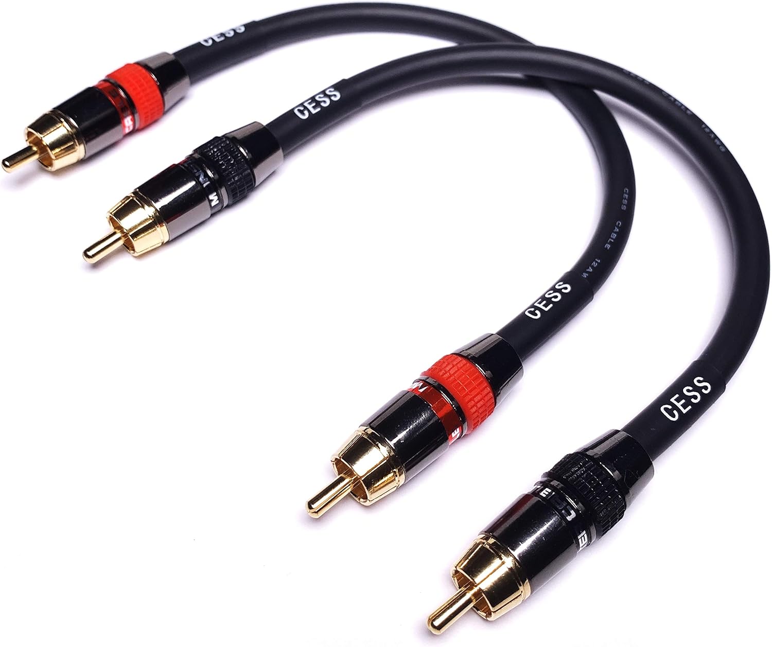 Low Noise 12 Gauge RCA Audio Patch Cable (1 Foot) C590