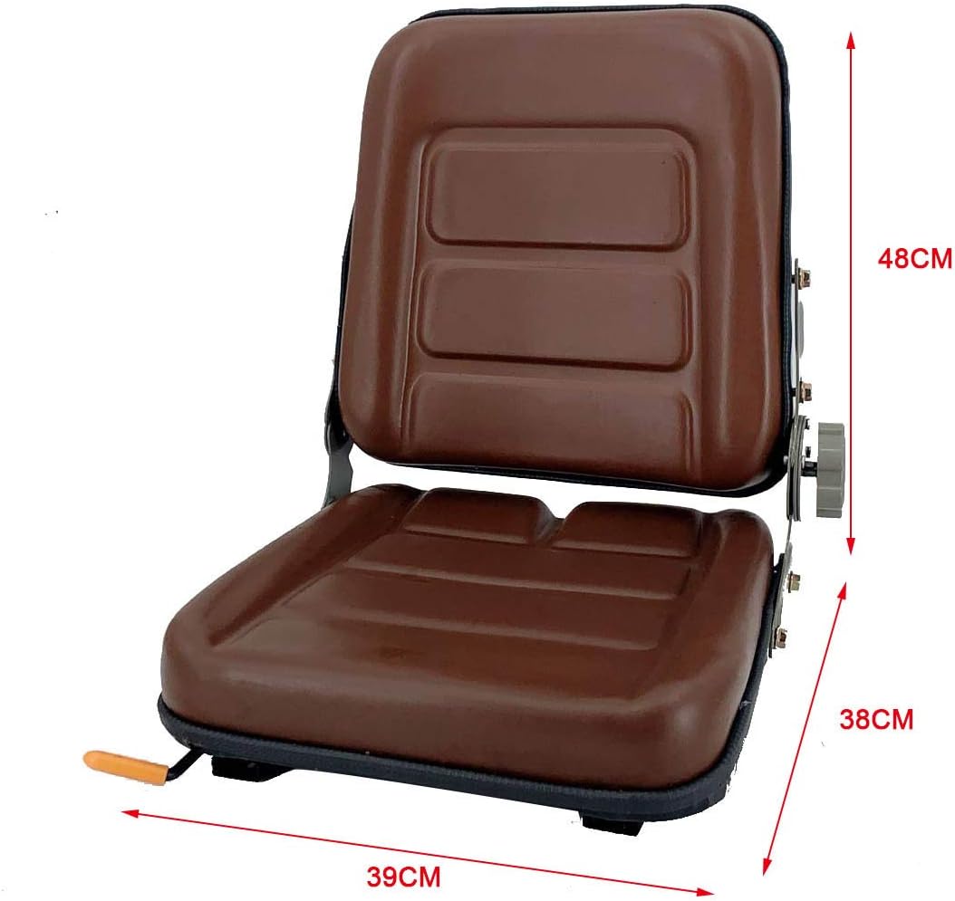 Brown PVC Forklift Seat with Adjustable Back and Armrest R960