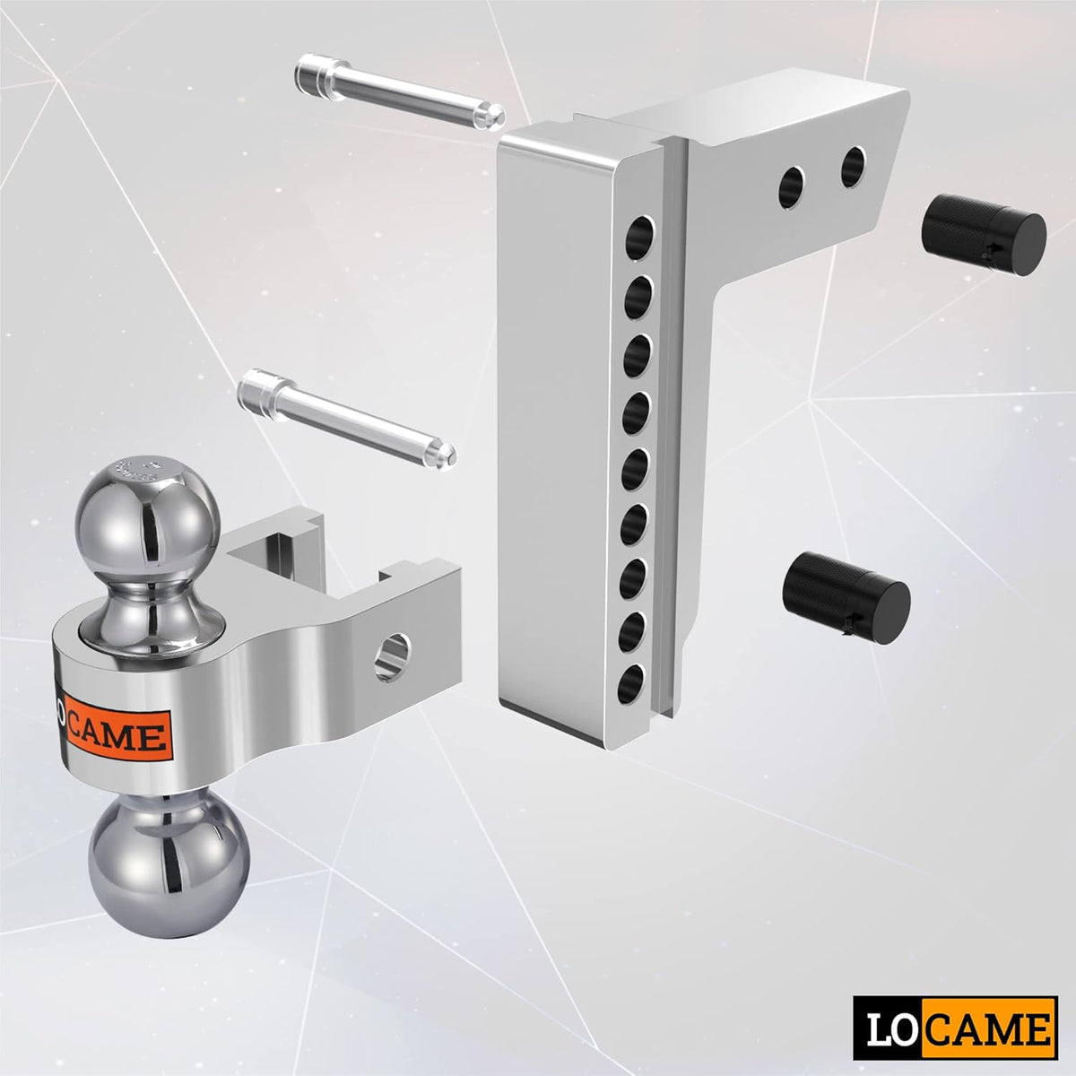Adjustable Aluminum Trailer Hitch for 2.5-Inch Receiver, 8-Inch Drop/Rise, 18,500 LBS GTW S687