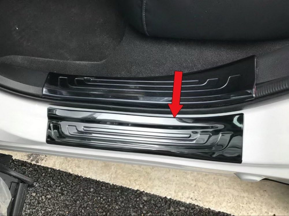 Black Stainless Door Sill Scuff Plate Trim Pack of 2 E5977