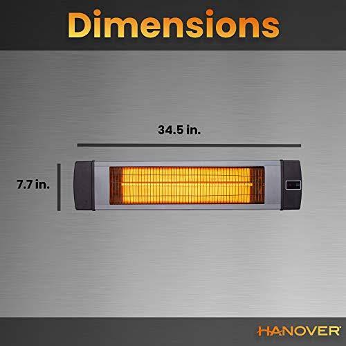 Silver 34.6-In. Wide Electric Carbon Infrared Heat Lamp with Remote Control E544