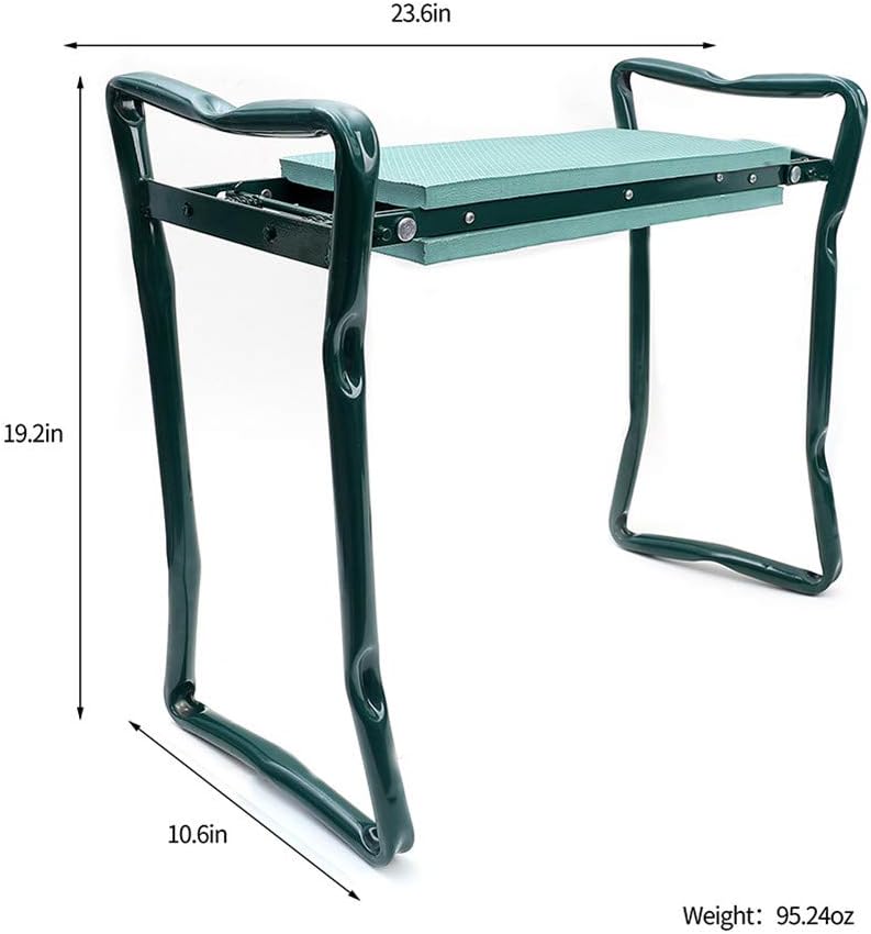 Garden Kneeler Seat Foldable Stool with Tool Bag EVA Foam Pad I221463