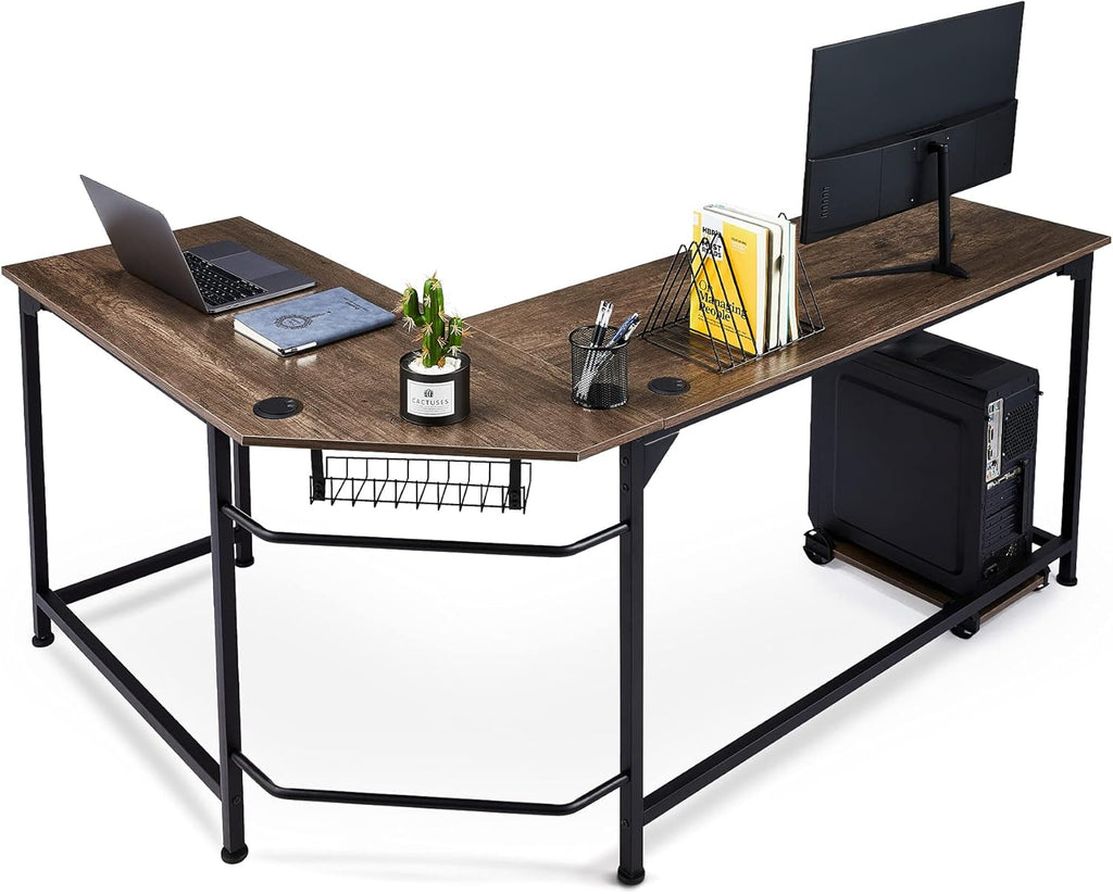 L Shaped Computer Desk with Tower Stand D8637