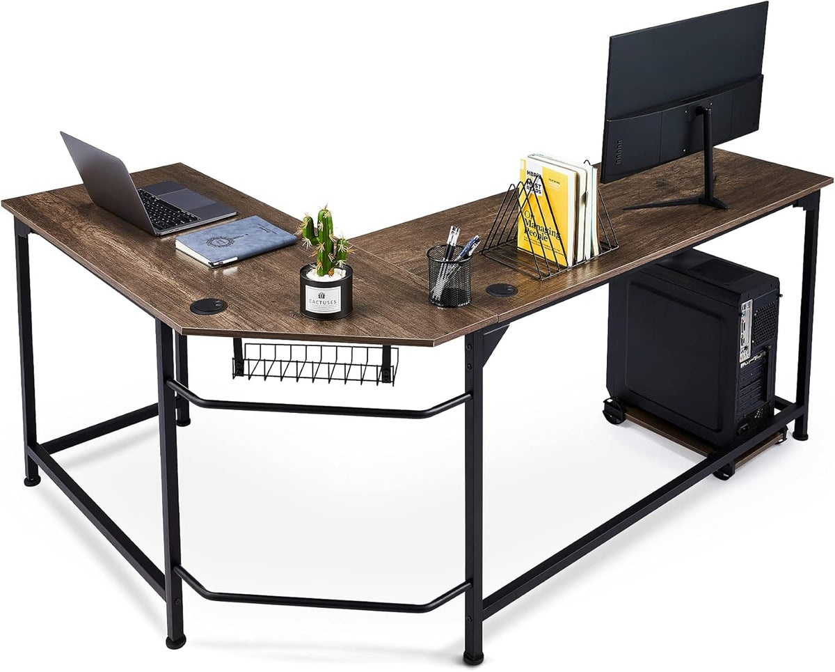 L Shaped Computer Desk with Tower Stand D8637