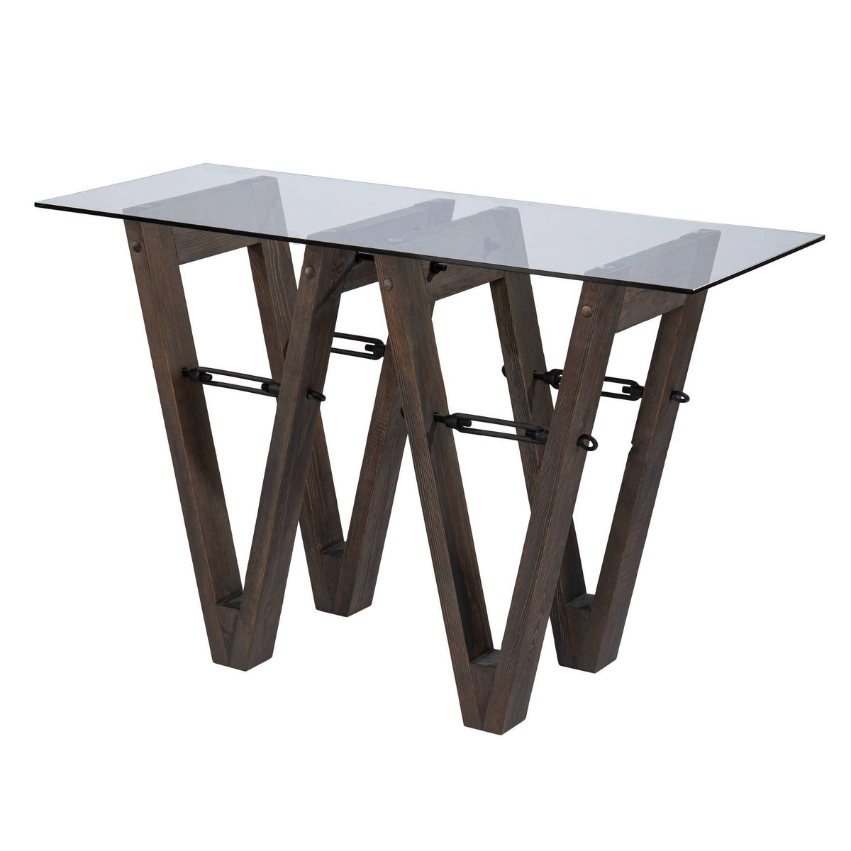 Reclaimed Wood Console Table Brown/Black W942
