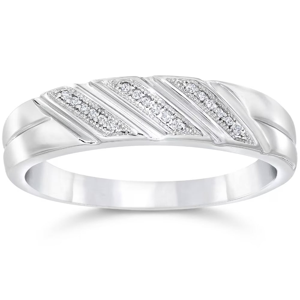 10K White Gold Mens Diamond Ring Z65327