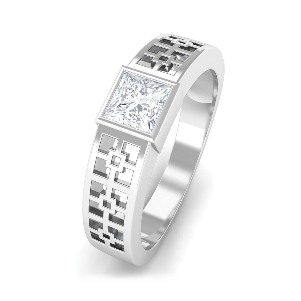 925 Sterling Silver Moissanite Engagement Ring P12405