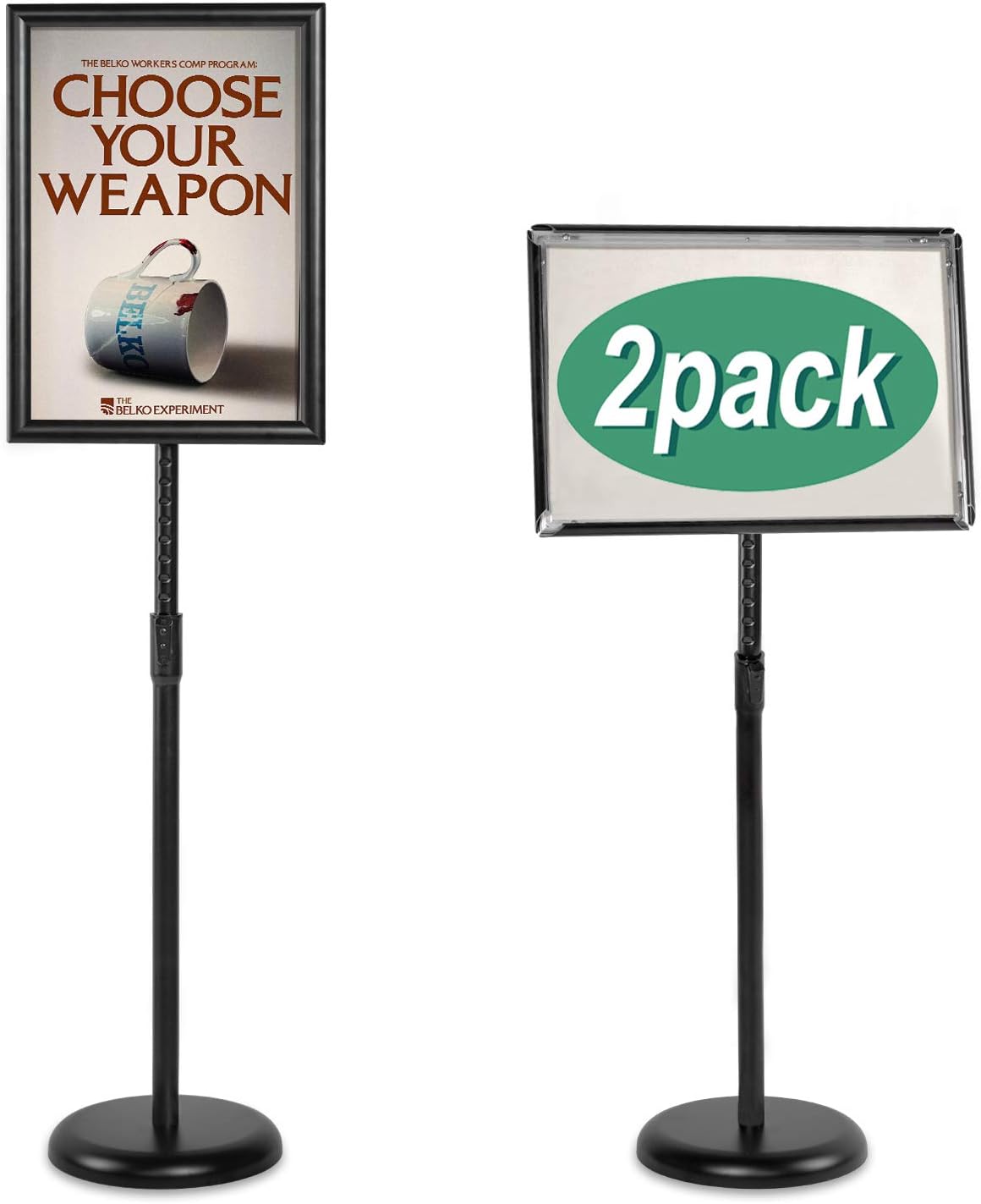 Black Pack of 2 Aluminum Floor Standing Sign Holder D287