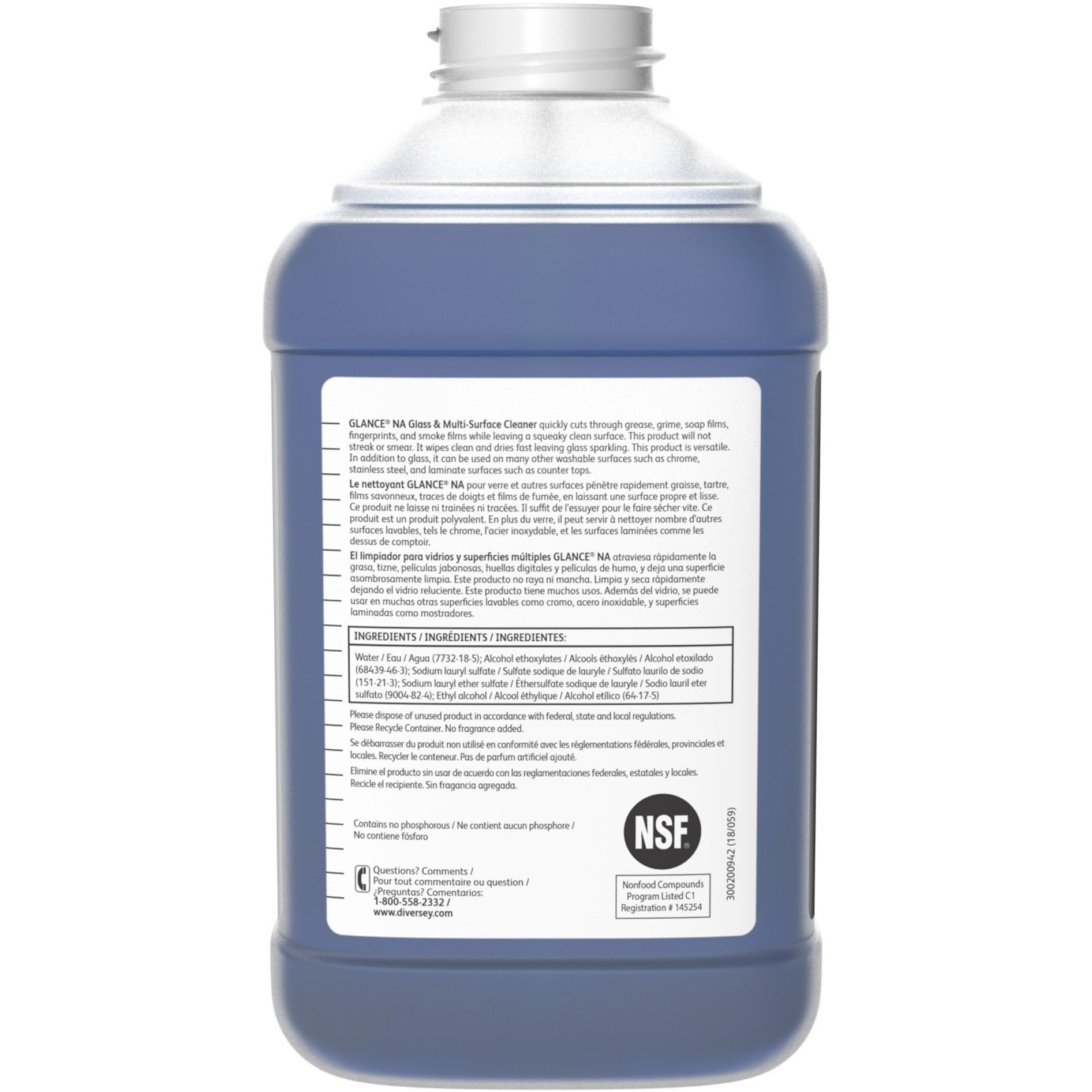 Liquid Glass and All Purpose Cleaner, 2.5L, Blue, Unscented J40627