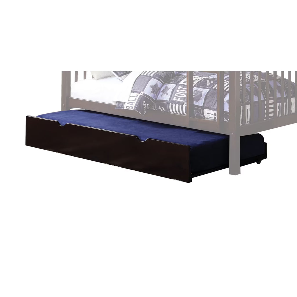 Dark Brown Wooden Twin Trundle with Caster Wheels X87347