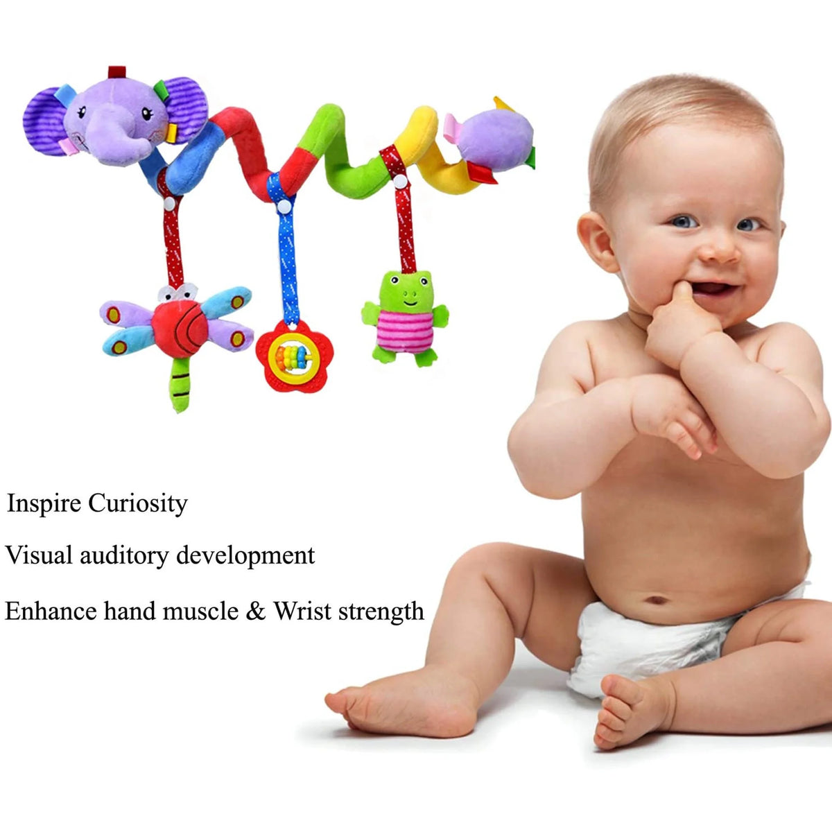Baby Spiral Plush Toy for Car Seat Crib Stroller O8948
