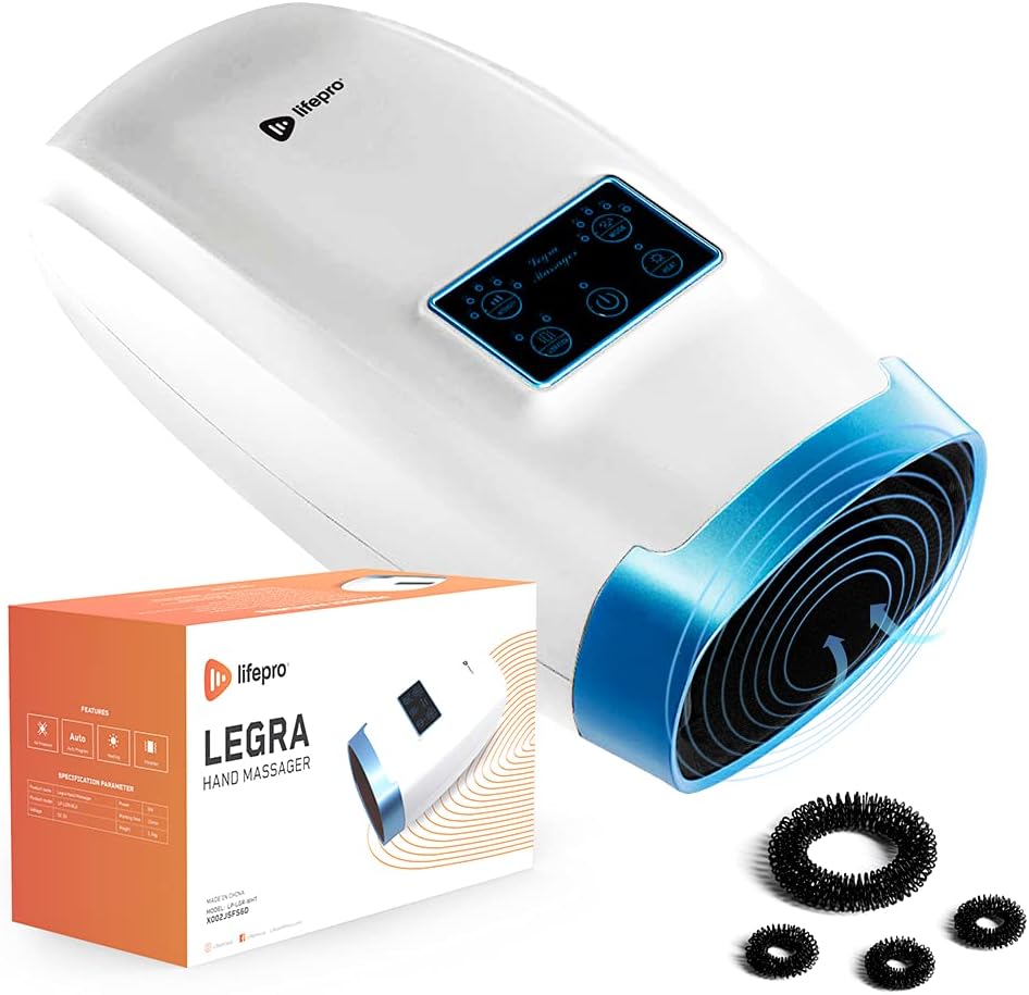 White Cordless Electric Hand Massager with Heat H87444