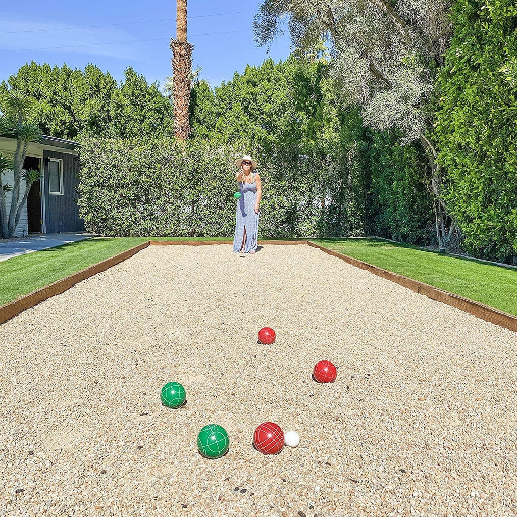 Bocce Set with 8 Balls, Pallino, Case, and Measuring Rope K8822