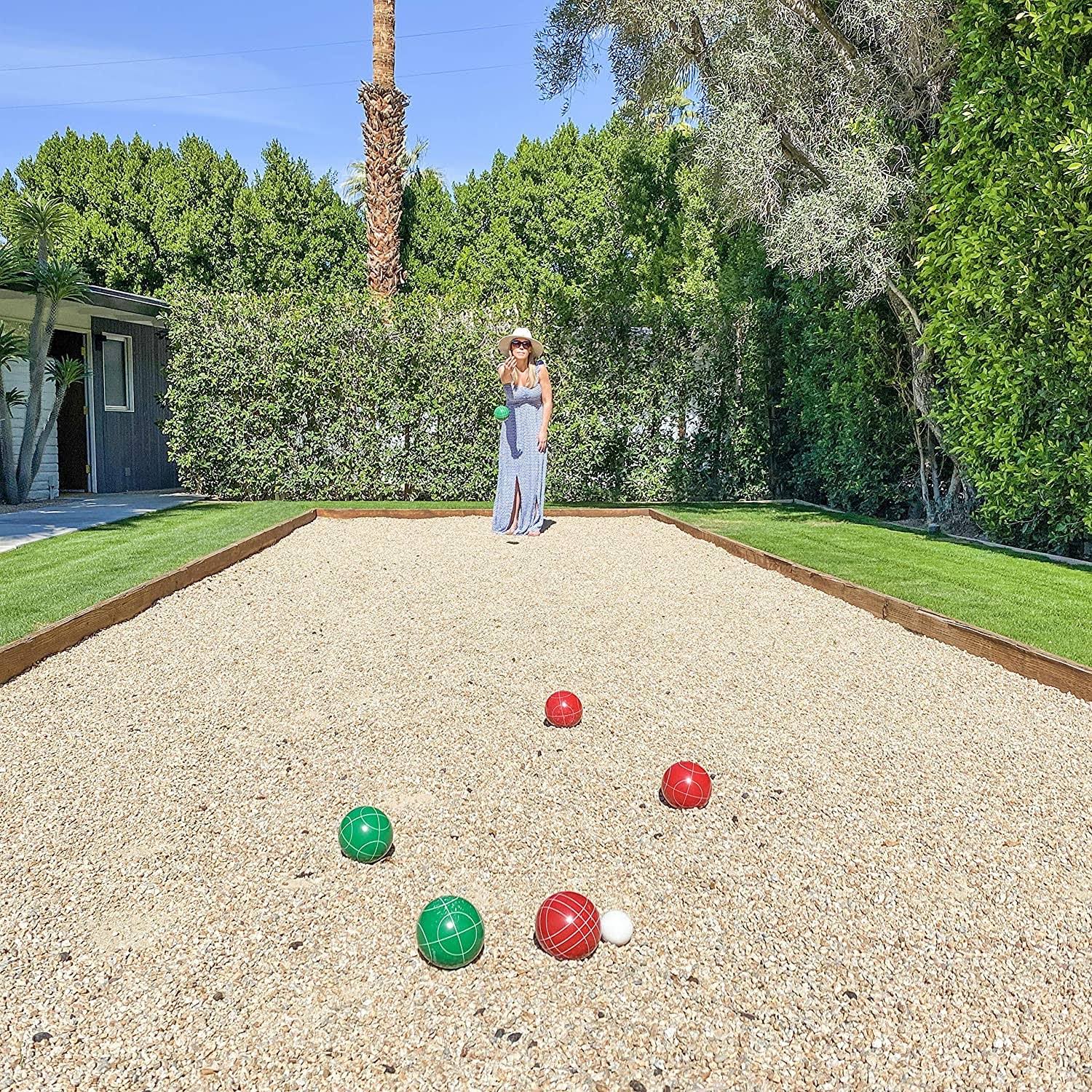 Bocce Set with 8 Balls, Pallino, Case, and Measuring Rope K8822