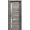 Solid Wood Sliding French Pocket Door with Frosted Glass M537261