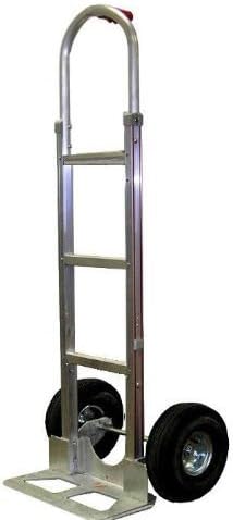 52" Tall Hand Truck with Single Grip Handle 18" Nose 10" Pneumatic Tire P2016
